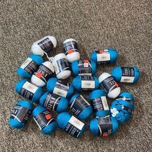 JEWEL Yarns Mercerized Cotton For Crochet 🧶 Lot 20 Piece 💯 5 White 15 Blue